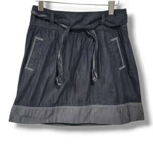Ann Taylor LOFT Petites women's blue denim a-line skirt  - 8P